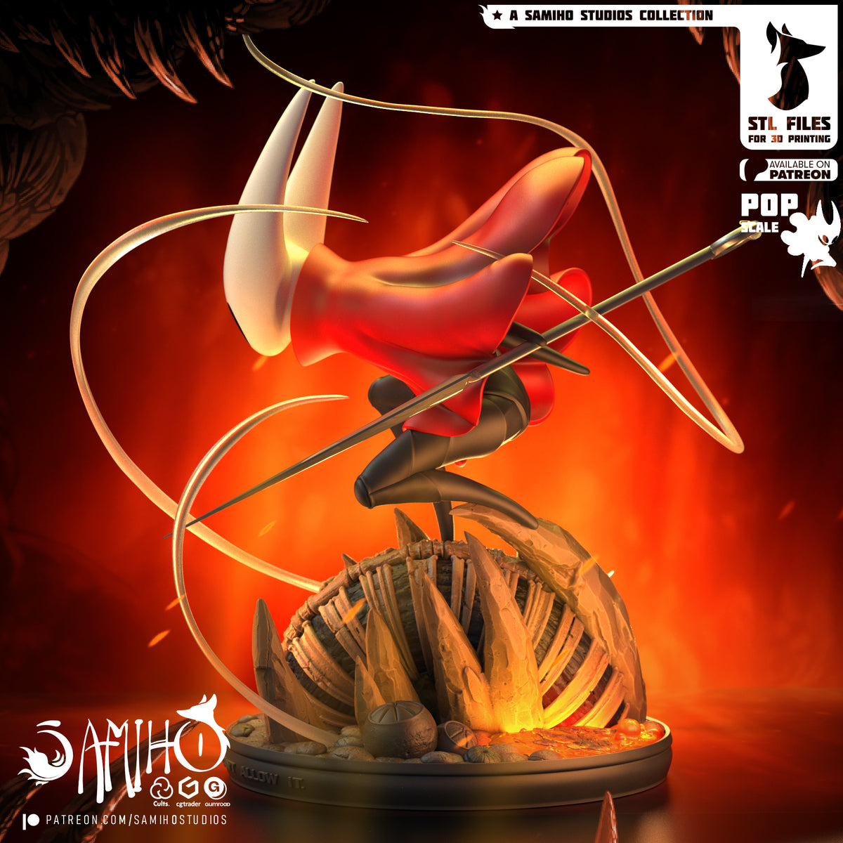 Silksong Hornet, from Hollow Knight: Silk Song (SamihoStudios) 3D RESIN PRINT