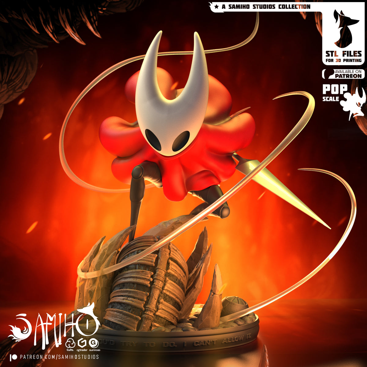 Silksong Hornet, from Hollow Knight: Silk Song (SamihoStudios) 3D RESIN PRINT