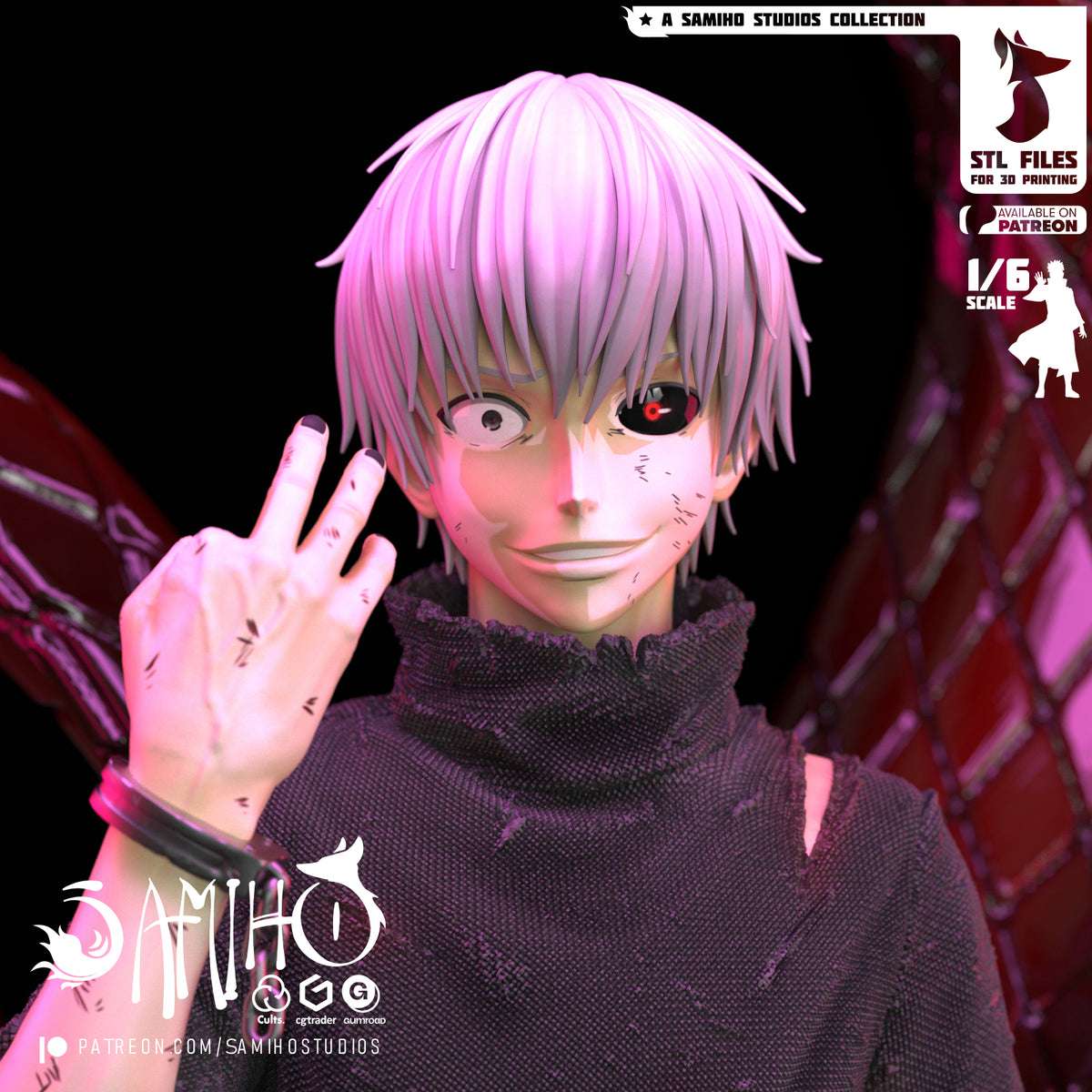 Ken Kaneki | Fan Art | [ SamihoStudio ] 3D RESIN PRINT