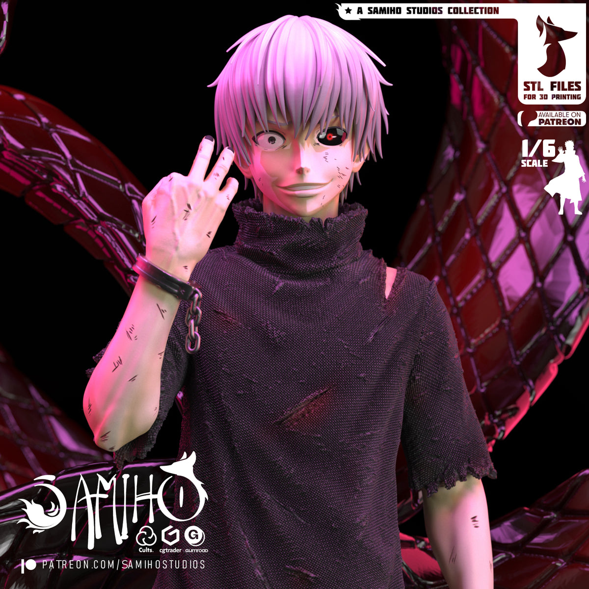 Ken Kaneki | Fan Art | [ SamihoStudio ] 3D RESIN PRINT