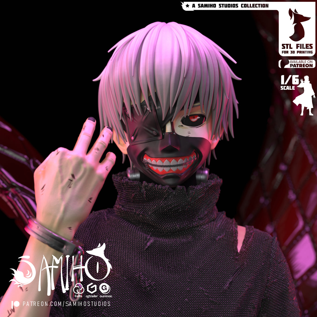 Ken Kaneki | Fan Art | [ SamihoStudio ] 3D RESIN PRINT