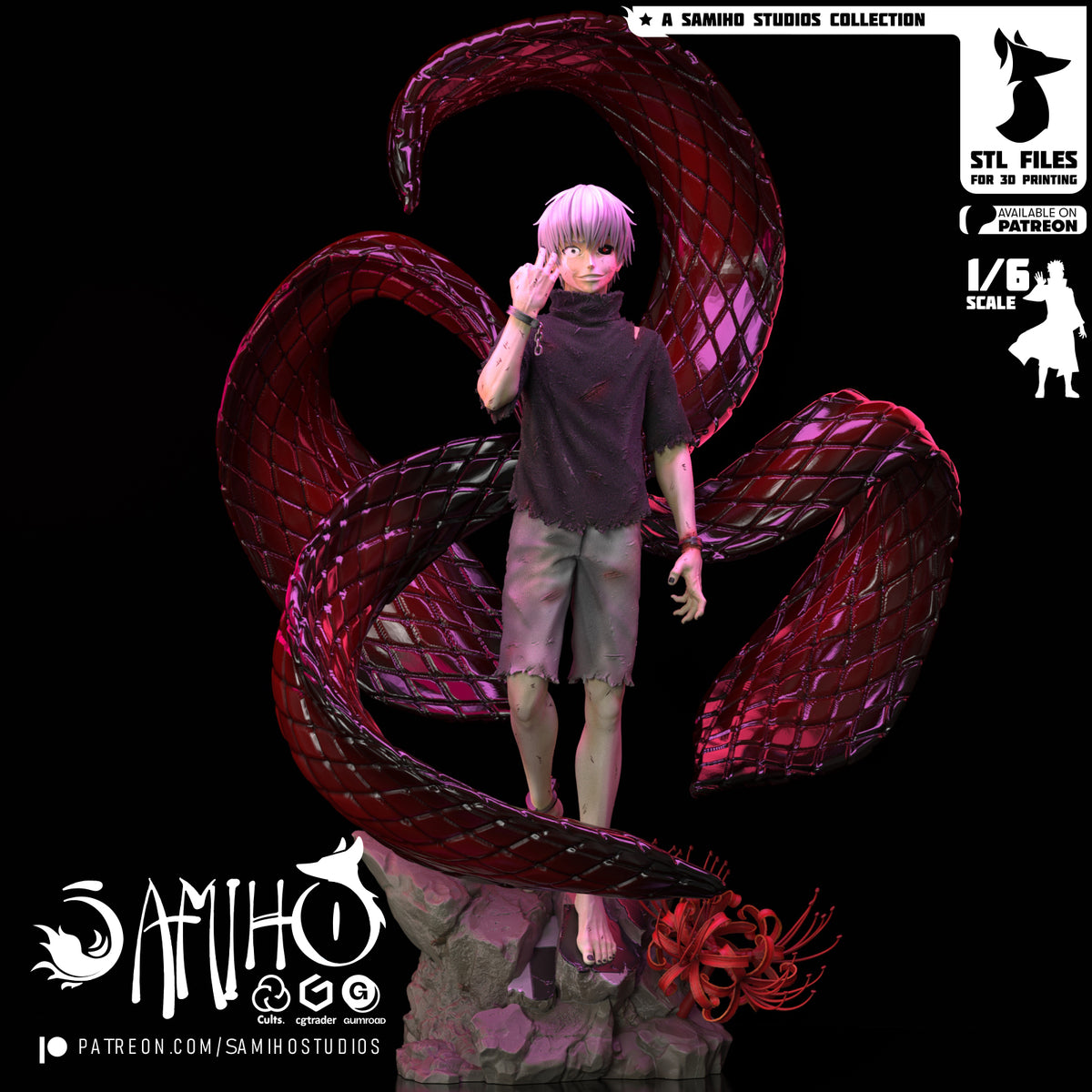 Ken Kaneki | Fan Art | [ SamihoStudio ] 3D RESIN PRINT
