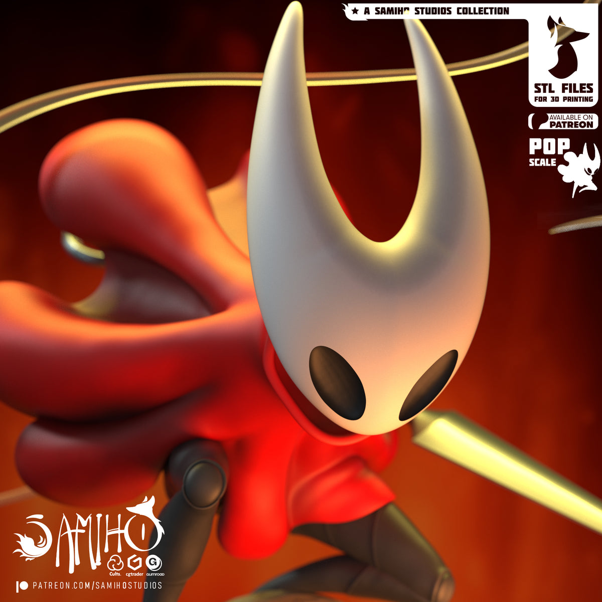 Silksong Hornet, from Hollow Knight: Silk Song (SamihoStudios) 3D RESIN PRINT