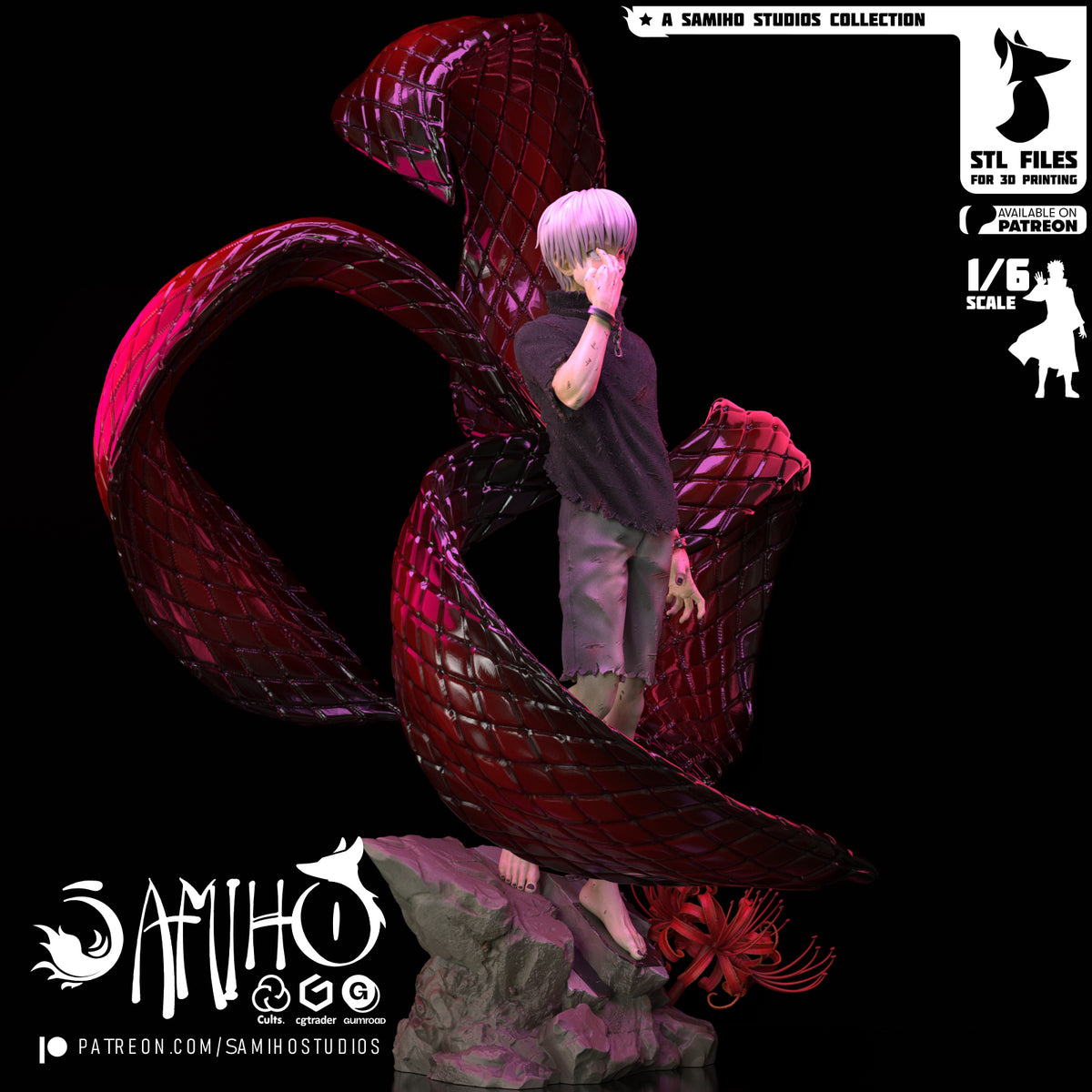 Ken Kaneki | Fan Art | [ SamihoStudio ] 3D RESIN PRINT