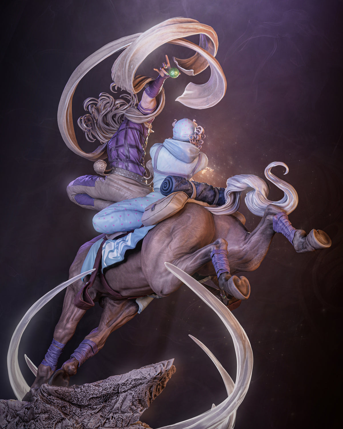 Legendary Horseback Duo Resin Figure – Western Adventure Warriors Statue – Garage Kit