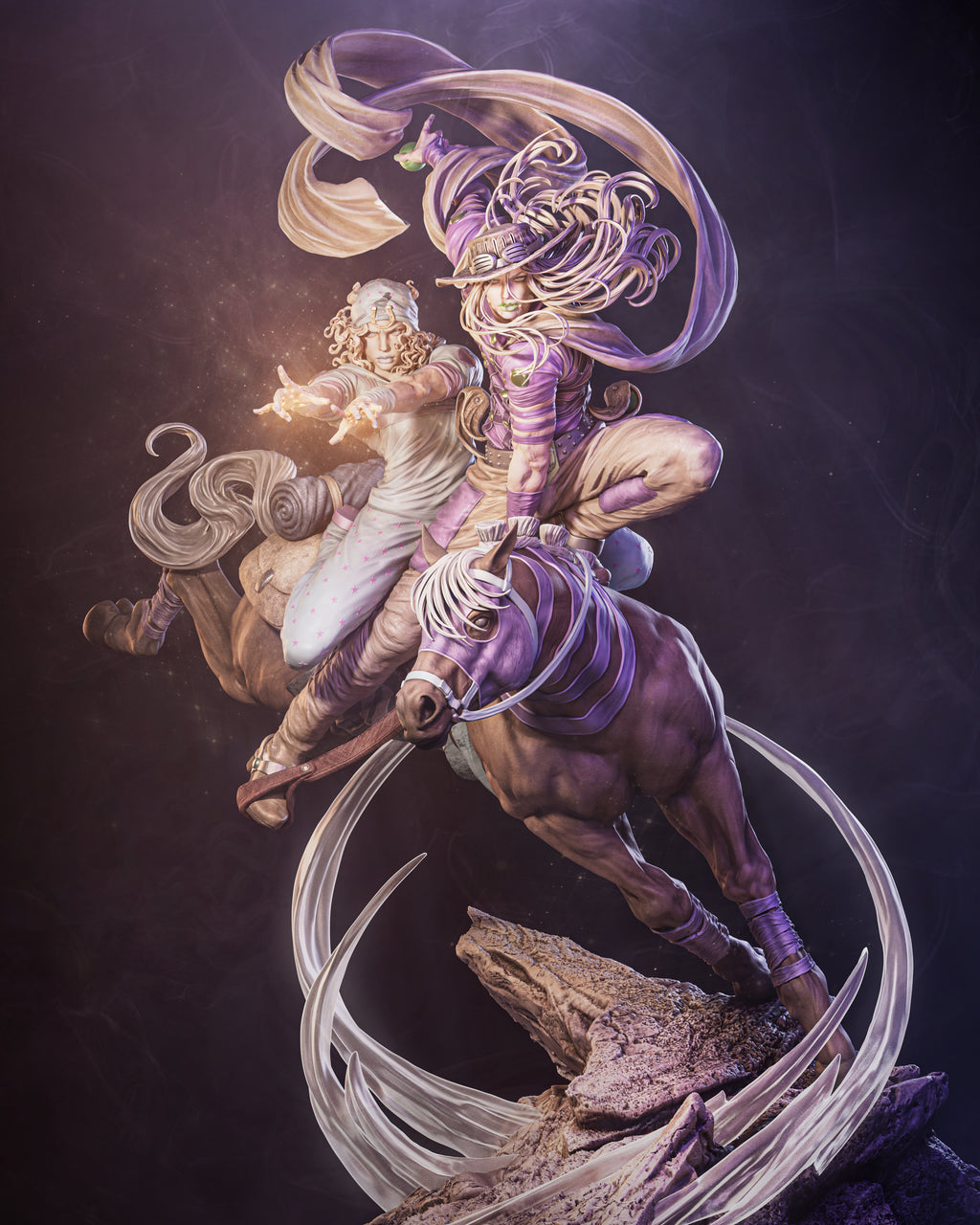Legendary Horseback Duo Resin Figure – Western Adventure Warriors Statue – Garage Kit
