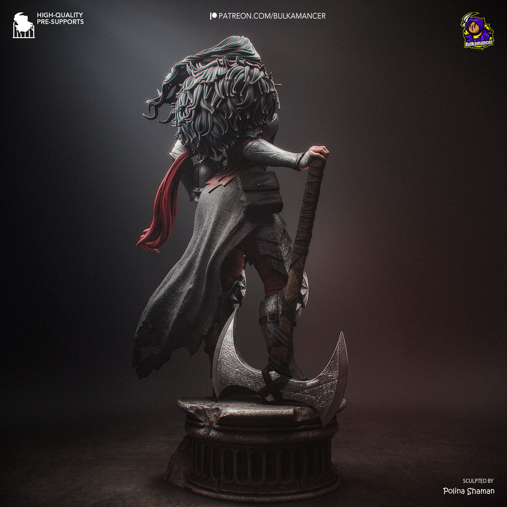 Mythic Amazon Warrior Resin Statue – Dark Fantasy Female Knight Figure – Model Kit