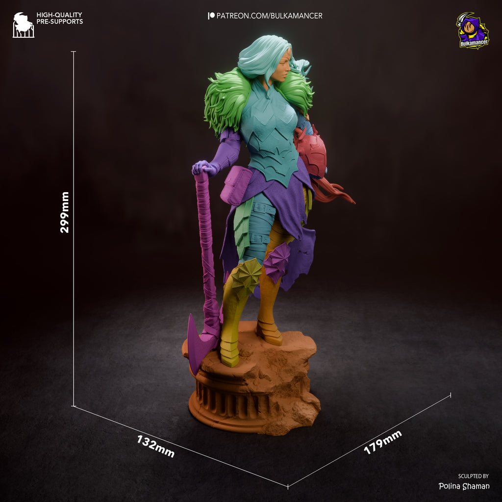 Mythic Amazon Warrior Resin Statue – Dark Fantasy Female Knight Figure – Model Kit