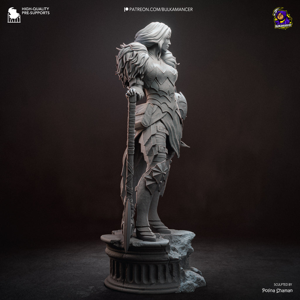 Mythic Amazon Warrior Resin Statue – Dark Fantasy Female Knight Figure – Model Kit