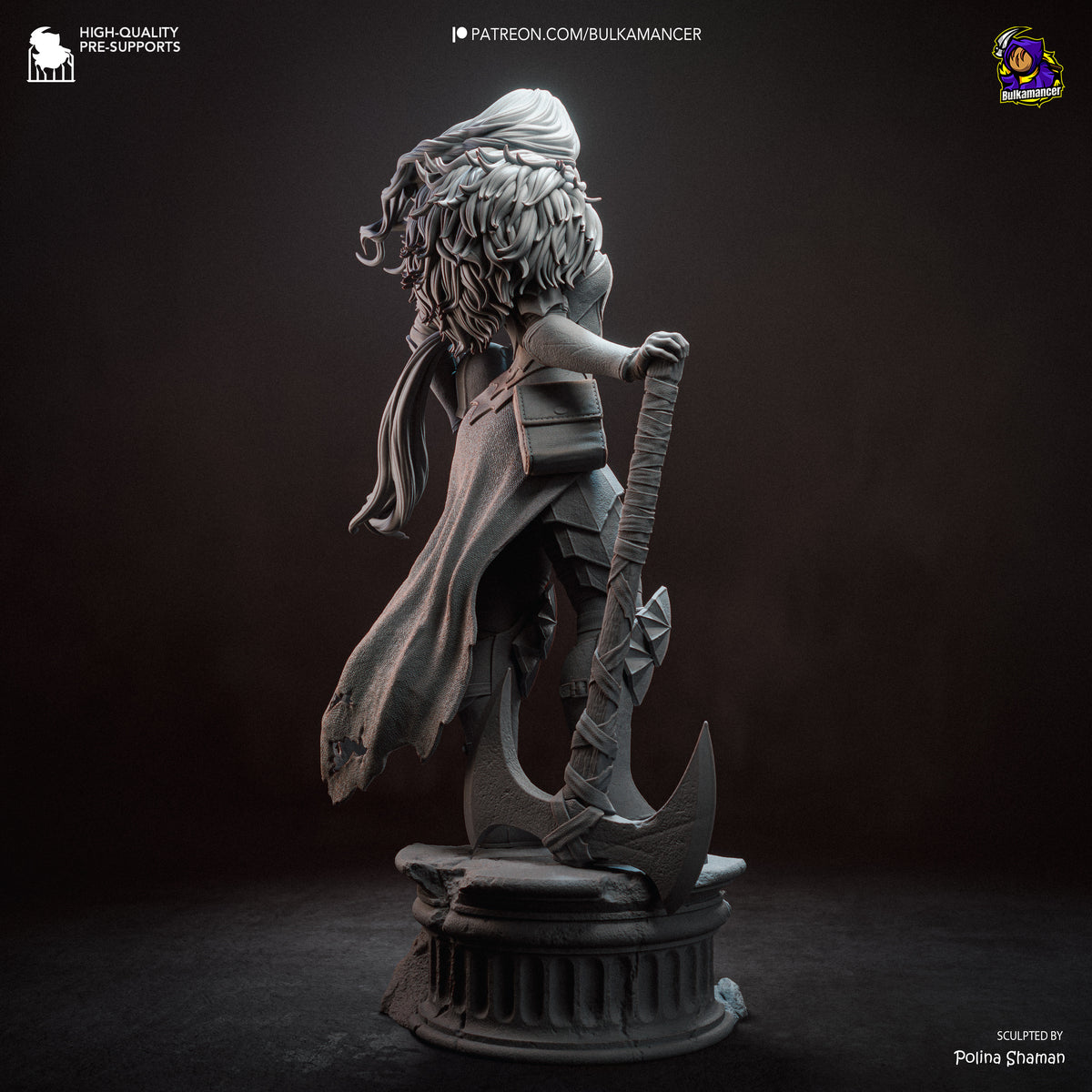 Mythic Amazon Warrior Resin Statue – Dark Fantasy Female Knight Figure – Model Kit