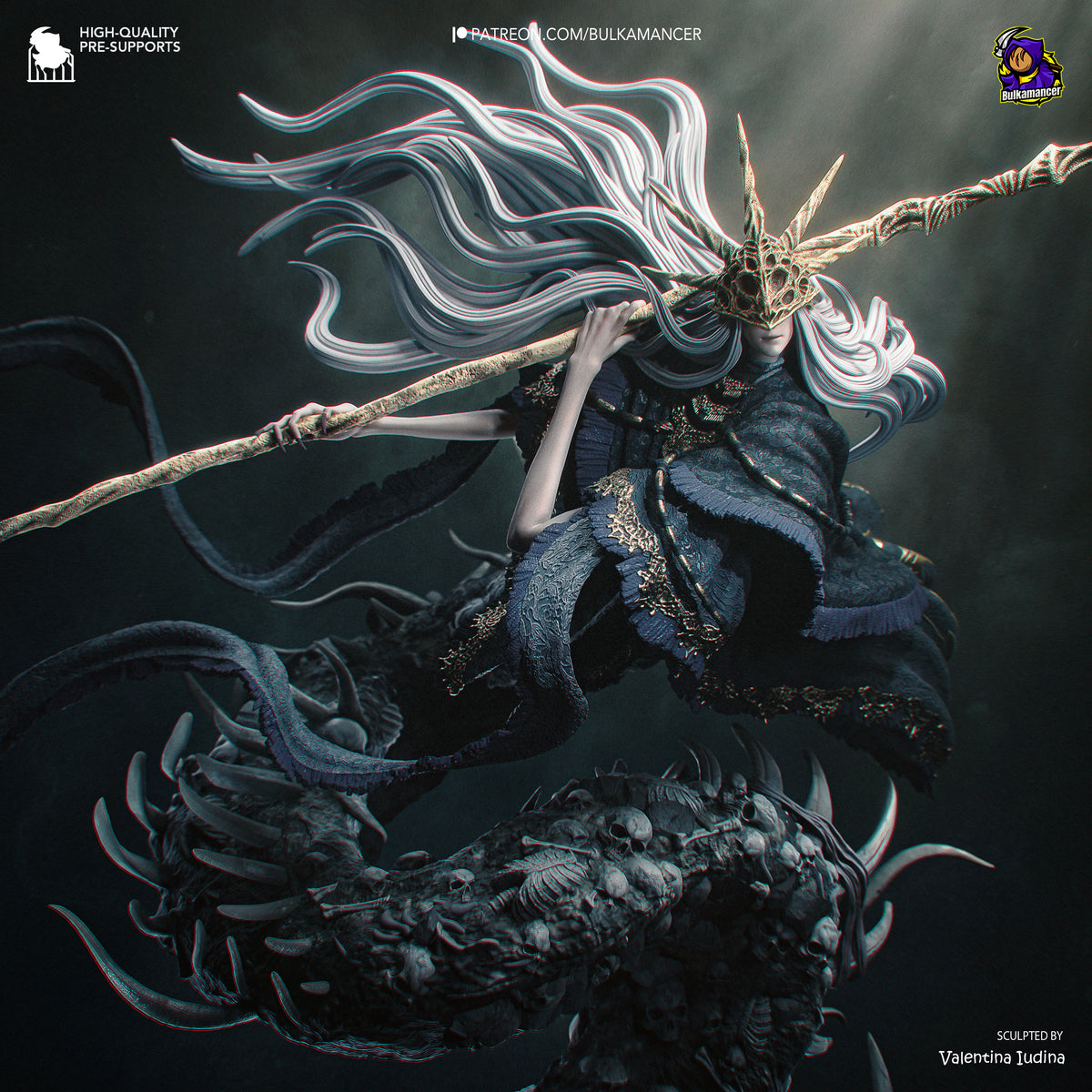 Abyssal Devourer Resin Statue – Dark Fantasy Monster Mage Figure – Resin Model Kit