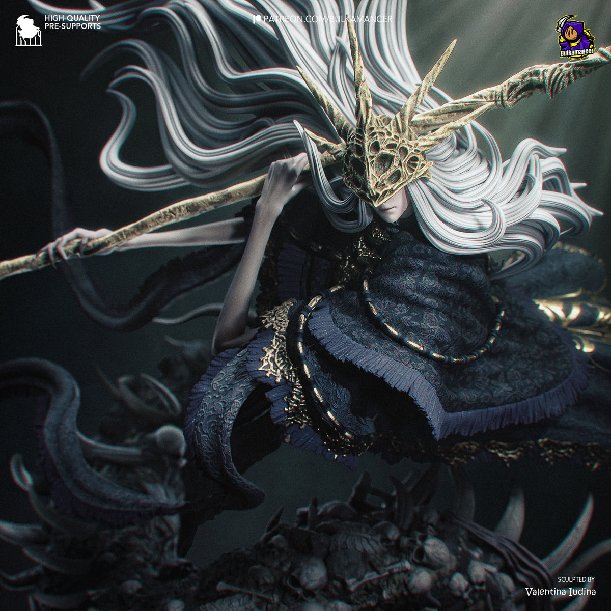 Abyssal Devourer Resin Statue – Dark Fantasy Monster Mage Figure – Resin Model Kit
