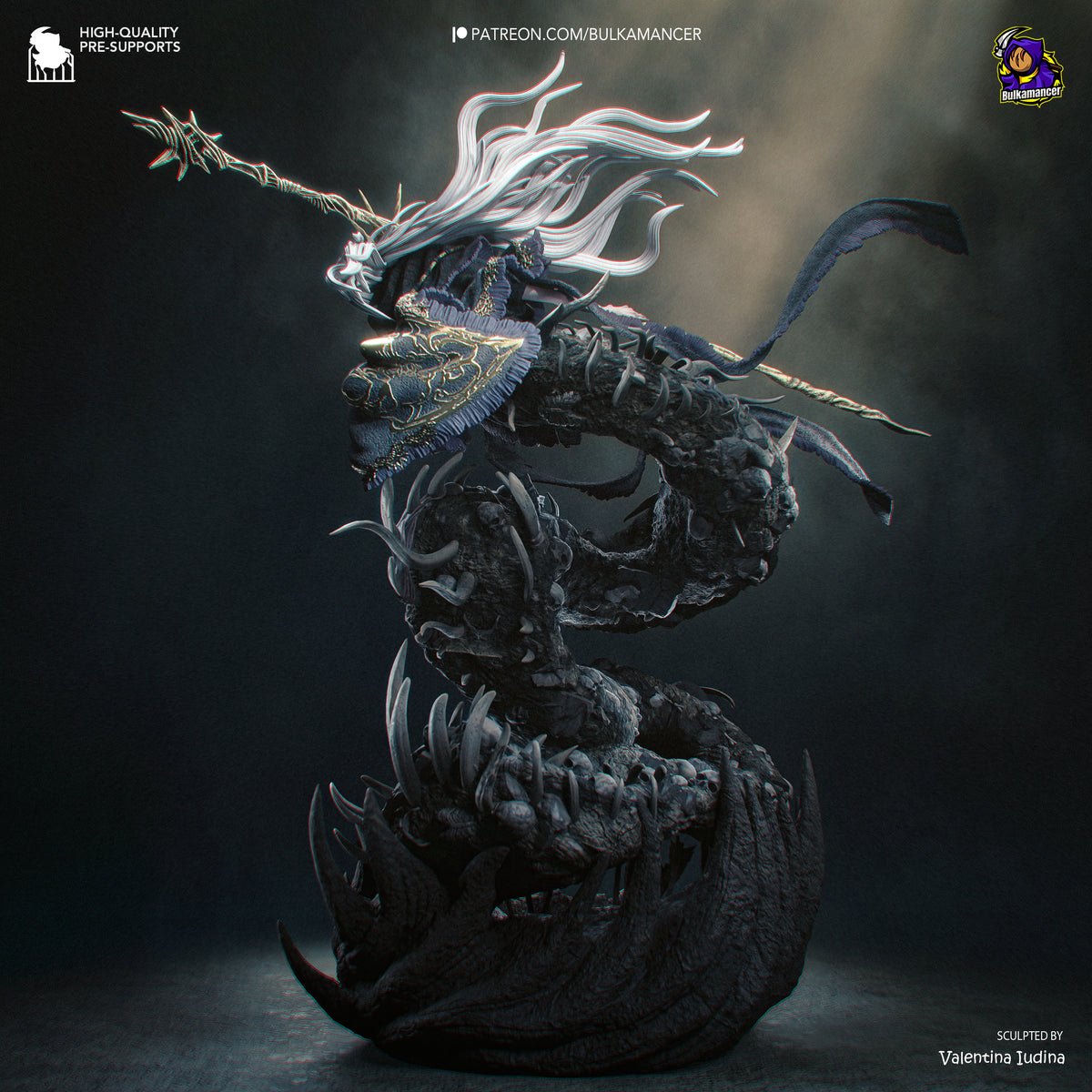 Abyssal Devourer Resin Statue – Dark Fantasy Monster Mage Figure – Resin Model Kit