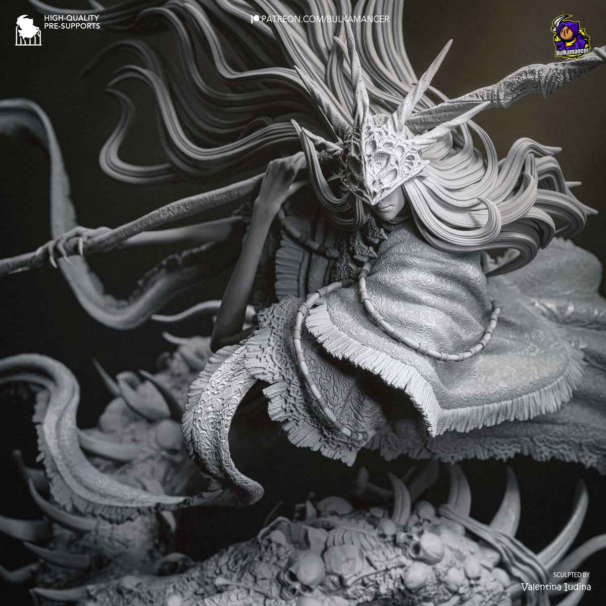 Abyssal Devourer Resin Statue – Dark Fantasy Monster Mage Figure – Resin Model Kit