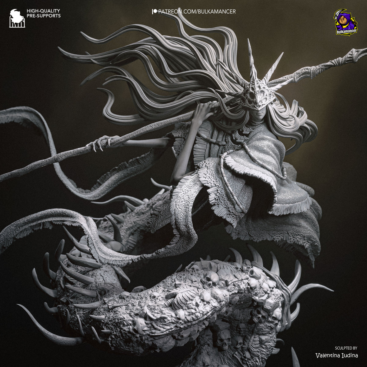 Abyssal Devourer Resin Statue – Dark Fantasy Monster Mage Figure – Resin Model Kit