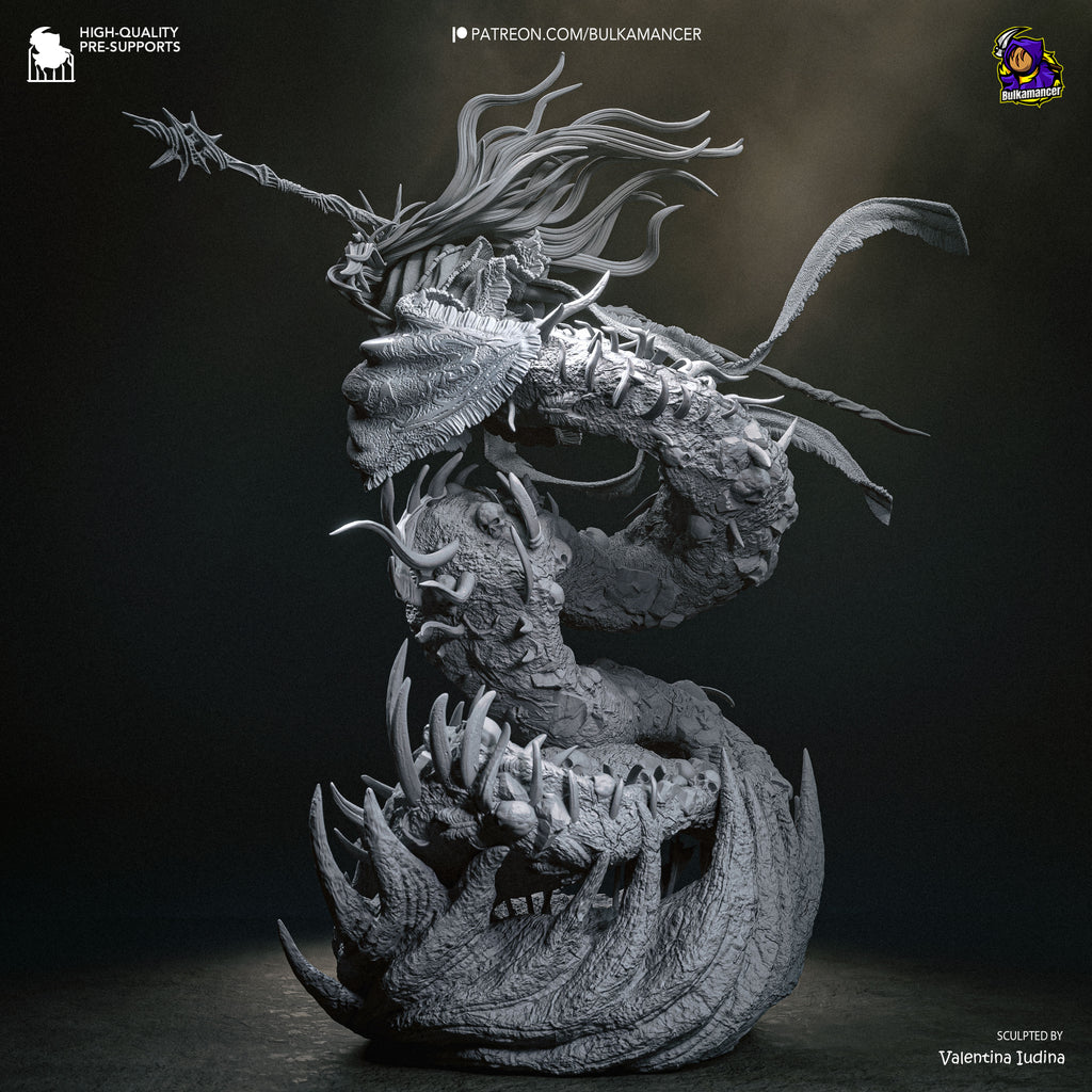 Abyssal Devourer Resin Statue – Dark Fantasy Monster Mage Figure – Resin Model Kit