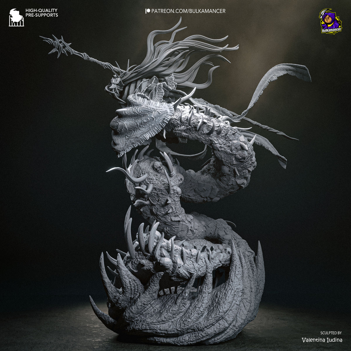 Abyssal Devourer Resin Statue – Dark Fantasy Monster Mage Figure – Resin Model Kit