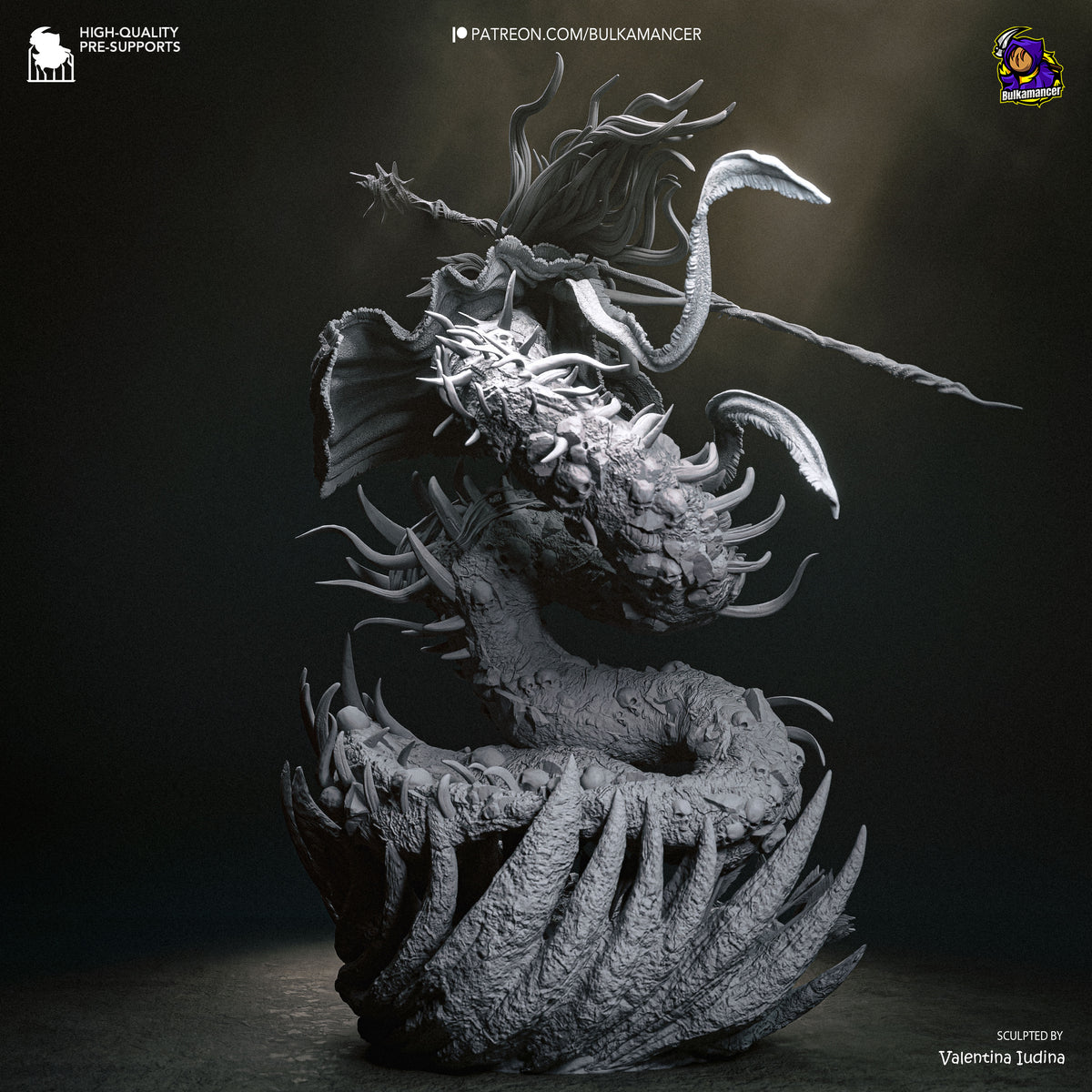 Abyssal Devourer Resin Statue – Dark Fantasy Monster Mage Figure – Resin Model Kit