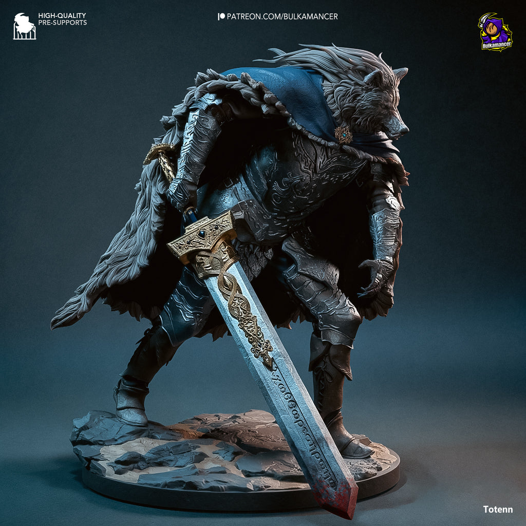 Wolf Knight Resin Statue – Dark Fantasy Beast Warrior Figure – High Detail Collector Display Piece