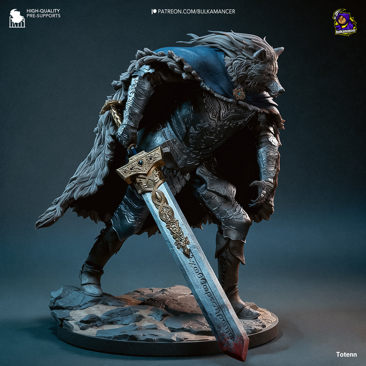 Wolf Knight Resin Statue – Dark Fantasy Beast Warrior Figure – High Detail Collector Display Piece
