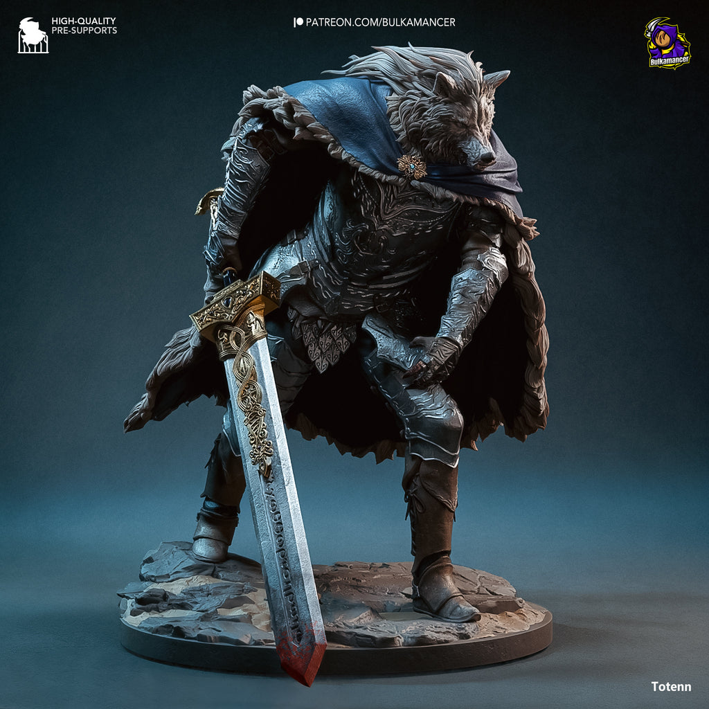 Wolf Knight Resin Statue – Dark Fantasy Beast Warrior Figure – High Detail Collector Display Piece