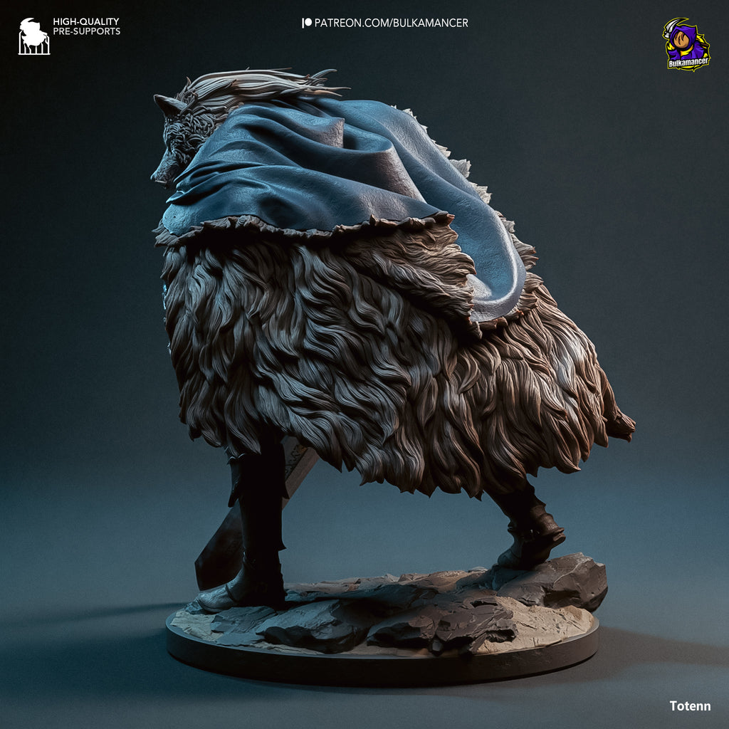 Wolf Knight Resin Statue – Dark Fantasy Beast Warrior Figure – High Detail Collector Display Piece