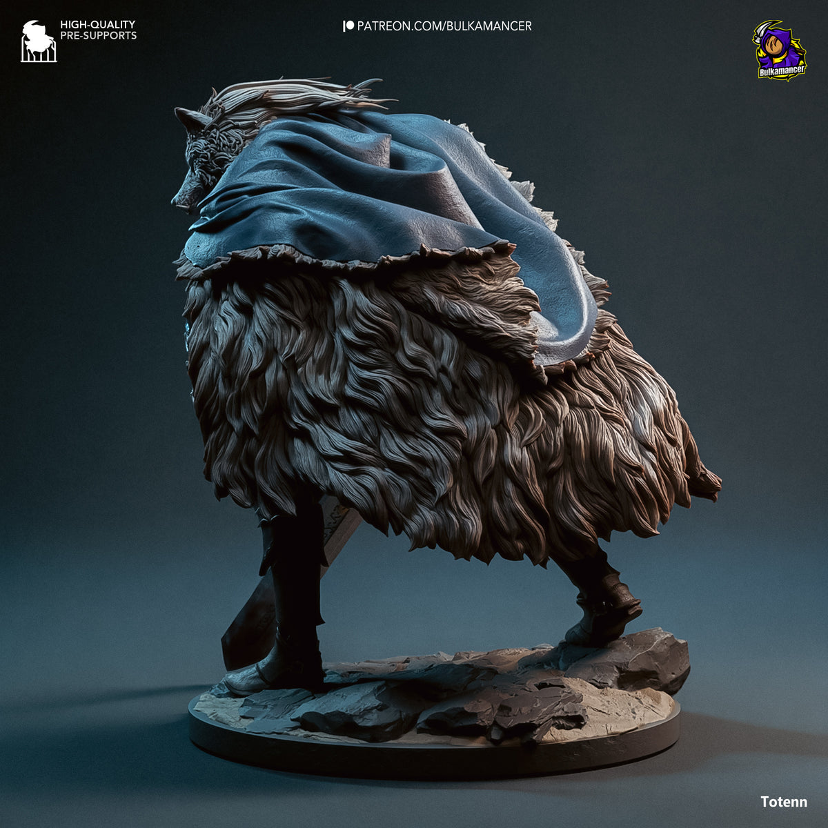 Wolf Knight Resin Statue – Dark Fantasy Beast Warrior Figure – High Detail Collector Display Piece