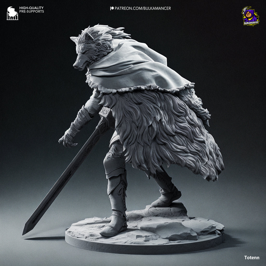 Wolf Knight Resin Statue – Dark Fantasy Beast Warrior Figure – High Detail Collector Display Piece