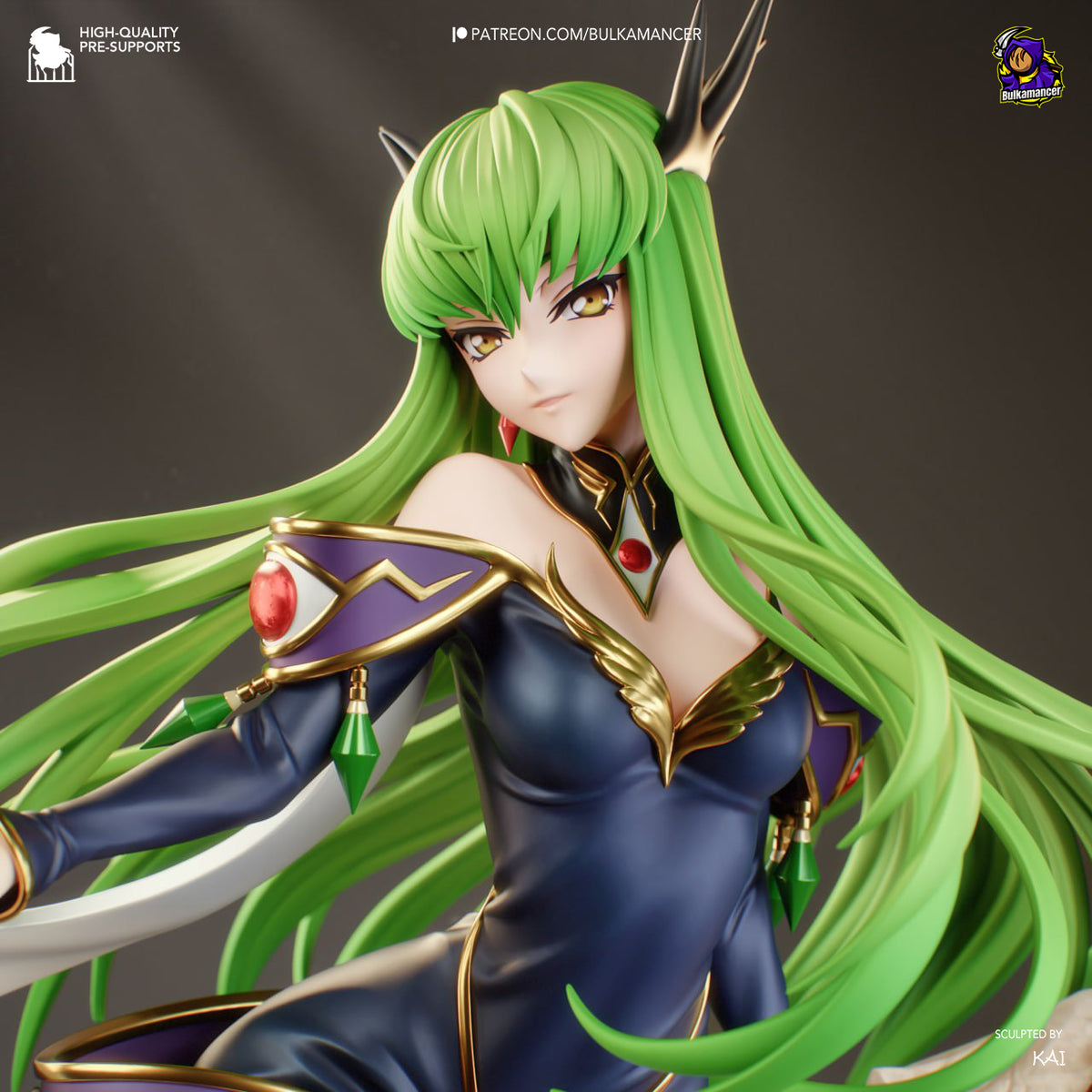 Mystic Green Haired Witch Anime Figure – Resin Statue Model Kit Display Piece
