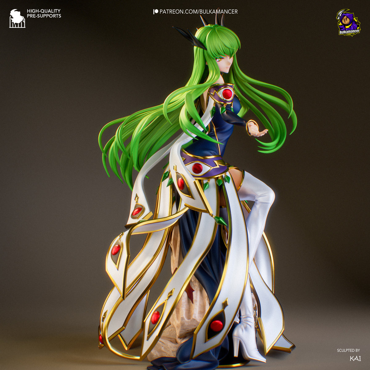 Mystic Green Haired Witch Anime Figure – Resin Statue Model Kit Display Piece