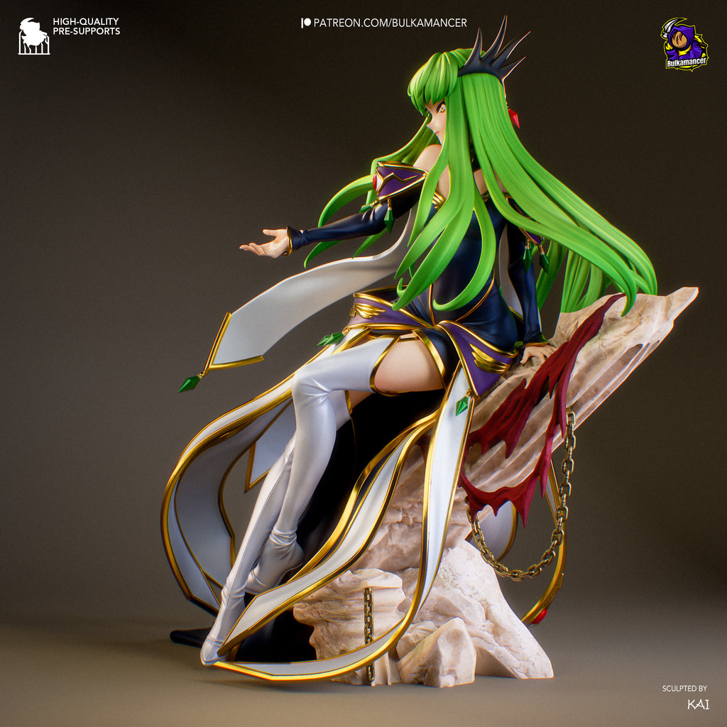 Mystic Green Haired Witch Anime Figure – Resin Statue Model Kit Display Piece