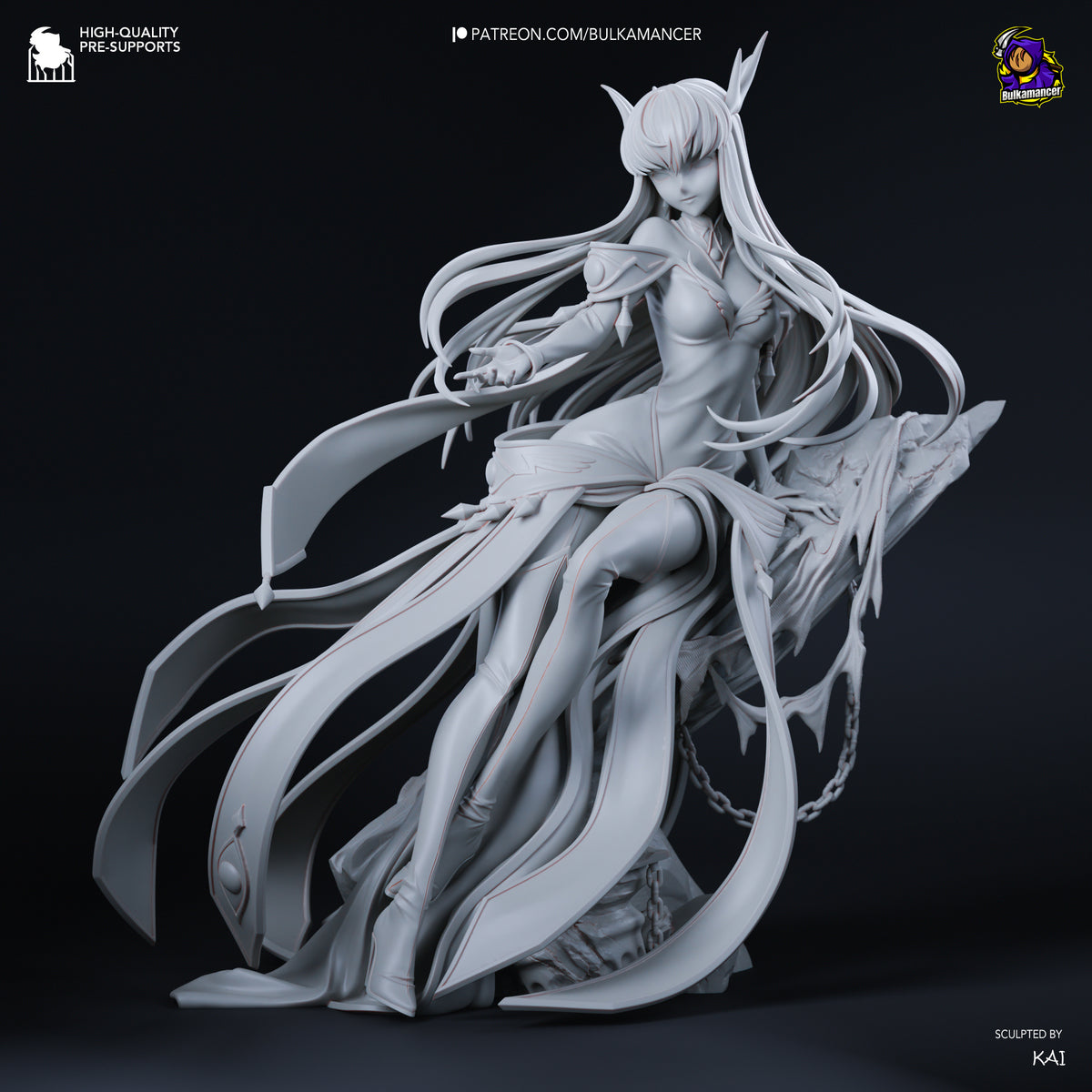 Mystic Green Haired Witch Anime Figure – Resin Statue Model Kit Display Piece