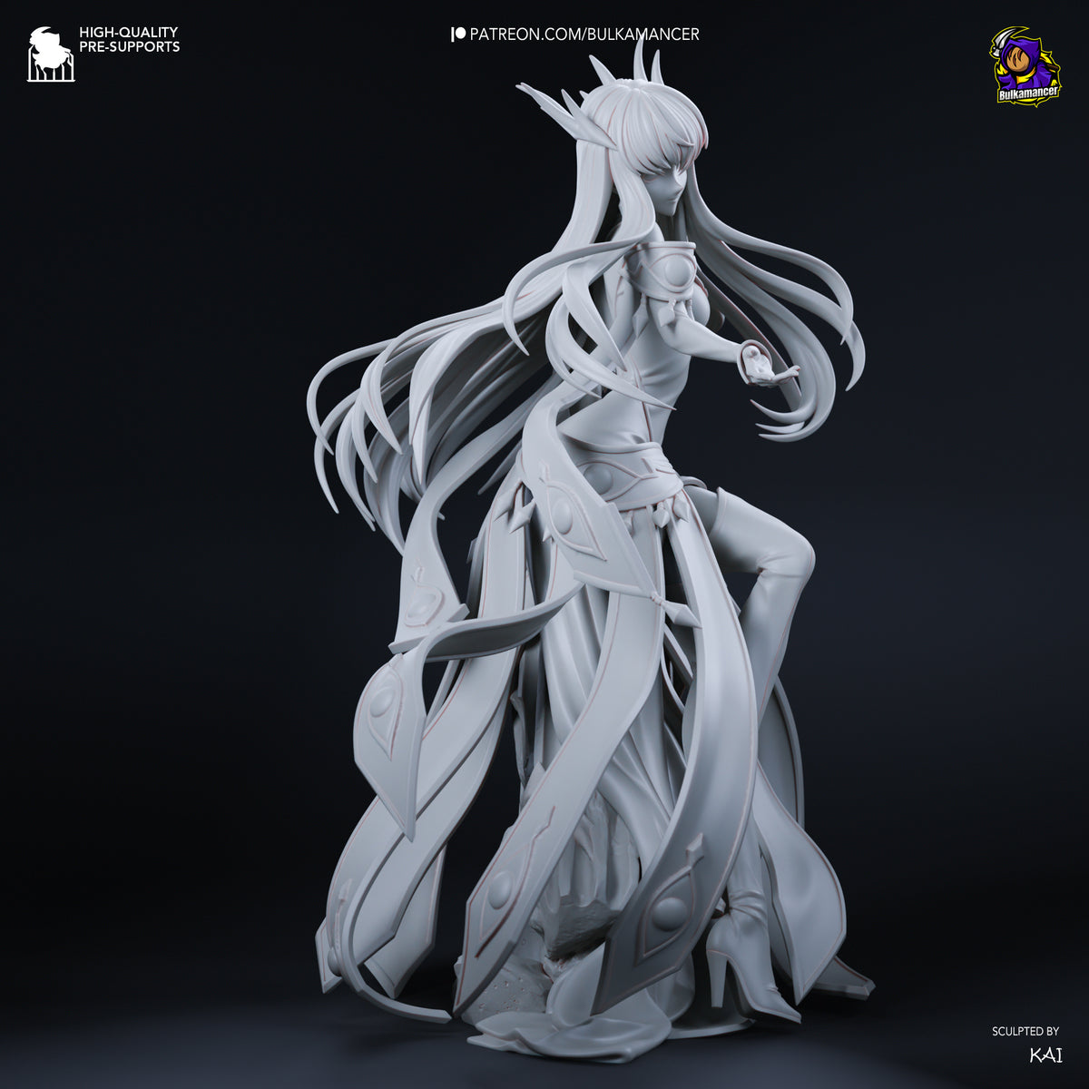 Mystic Green Haired Witch Anime Figure – Resin Statue Model Kit Display Piece