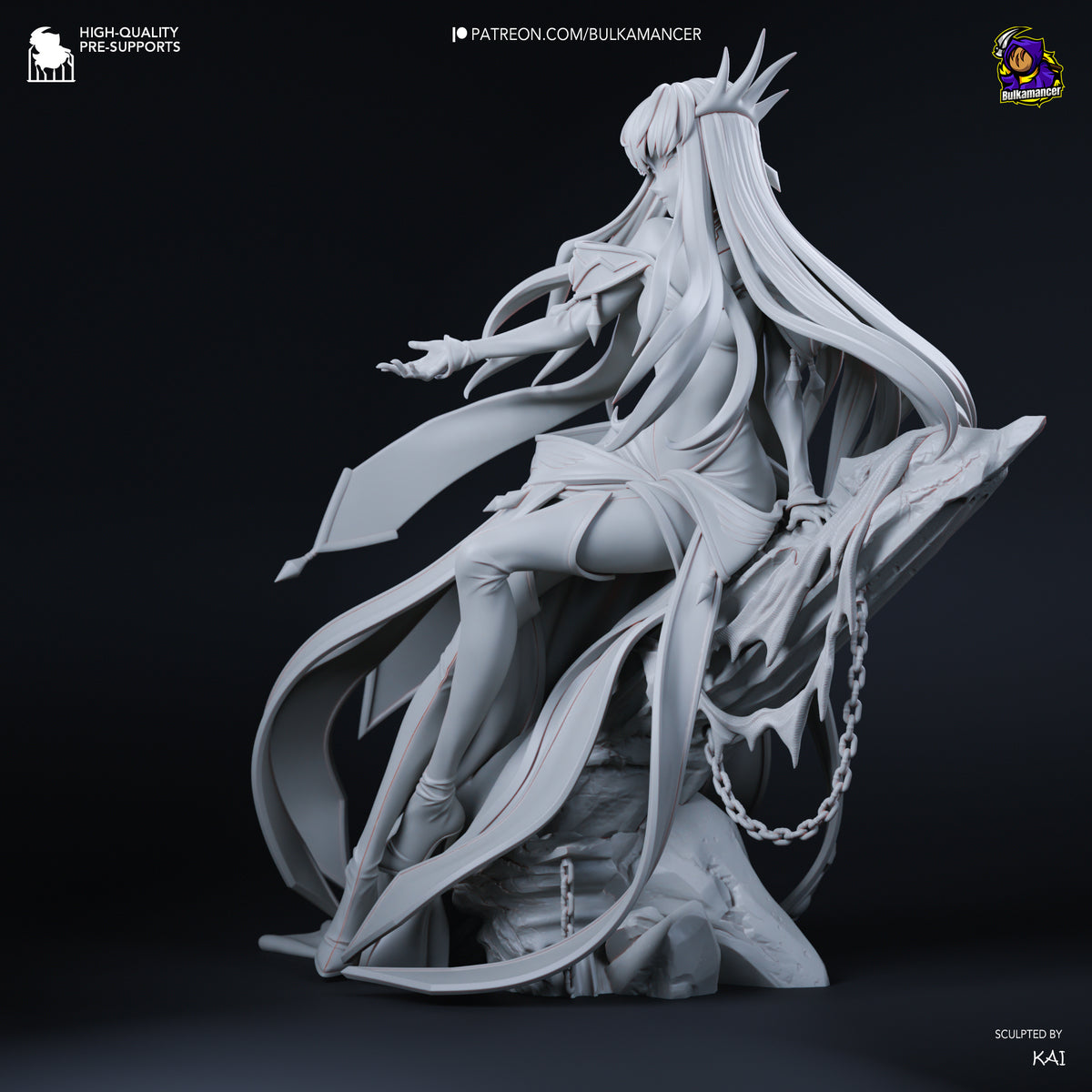 Mystic Green Haired Witch Anime Figure – Resin Statue Model Kit Display Piece
