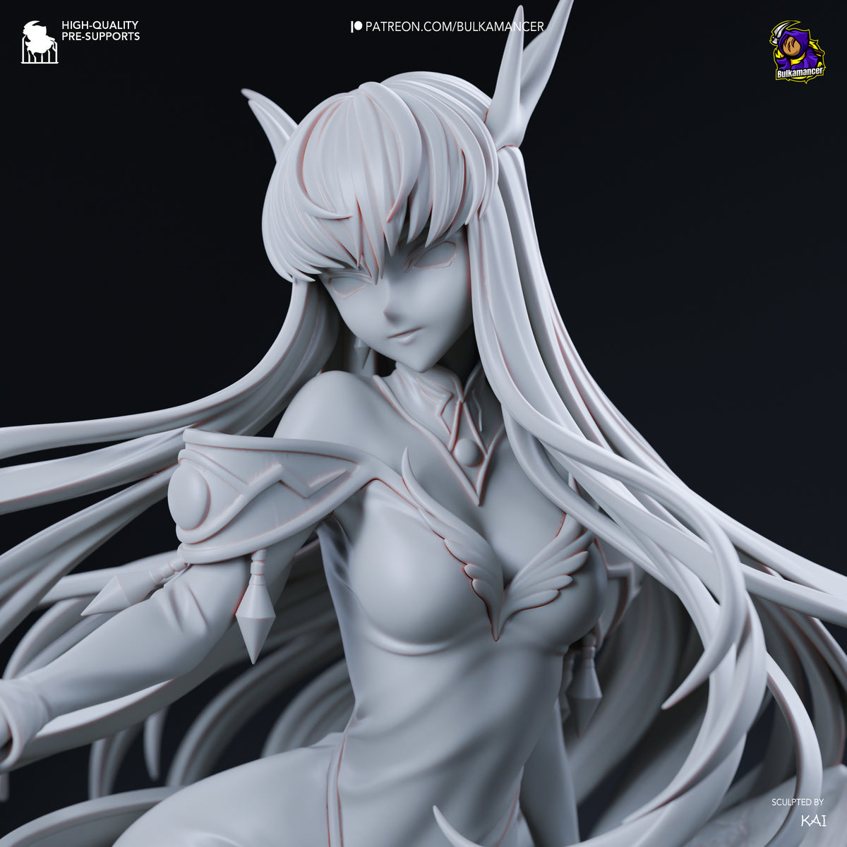 Mystic Green Haired Witch Anime Figure – Resin Statue Model Kit Display Piece