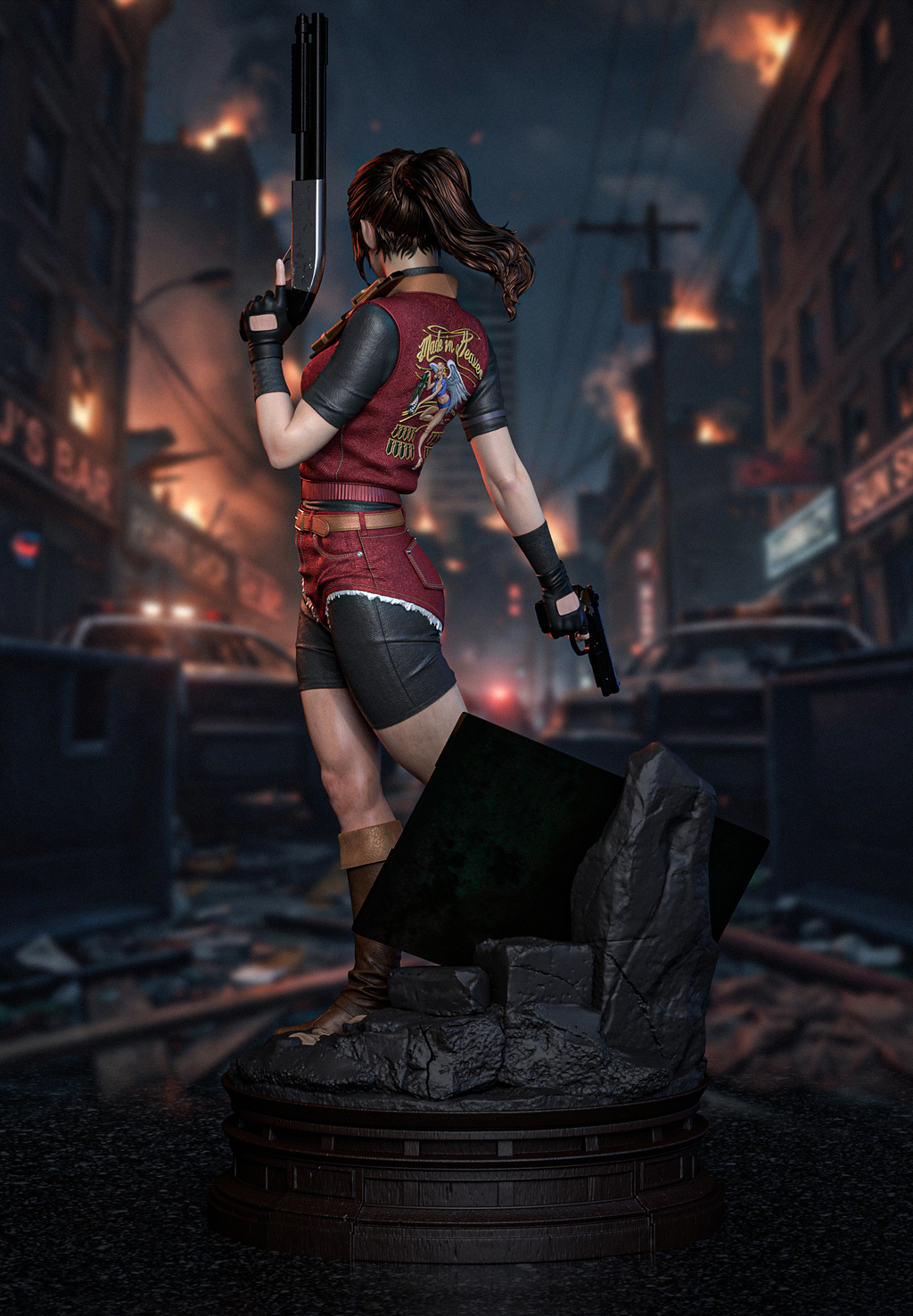 Urban Survival Heroine Resin Figure – Red Haired Female Adventurer Statue –  Model Kit