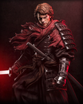 Fallen Samurai Knight Resin Statue – Dark Fantasy Crimson Swordsman Figure –  Model Kit
