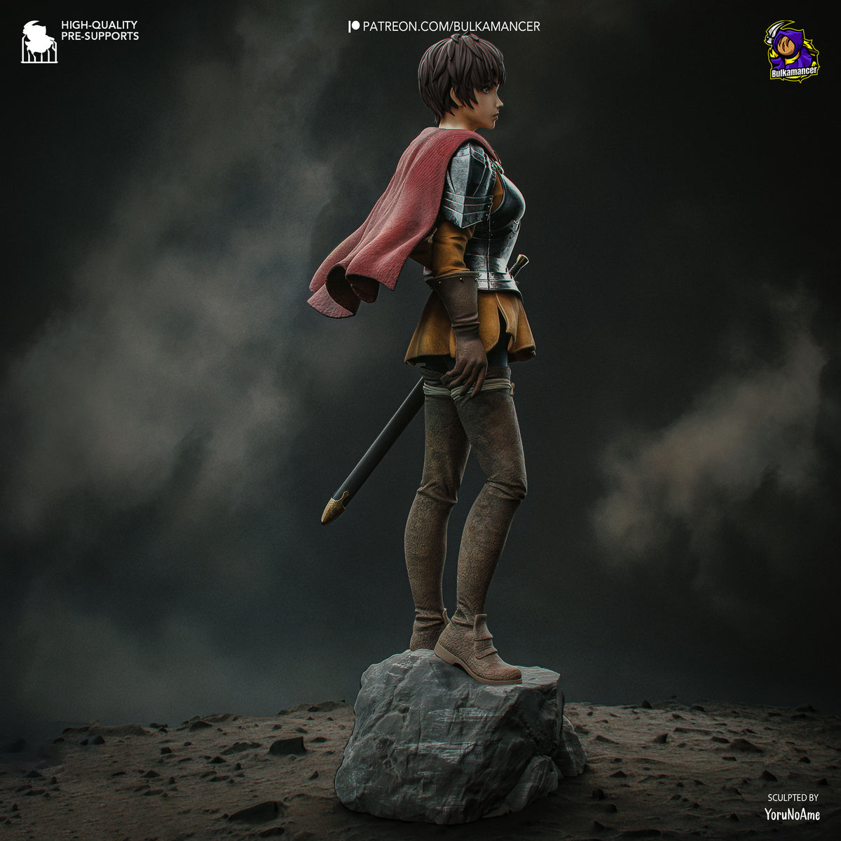 Armored Fantasy Huntress Resin Statue – Dark Fantasy Warrior Woman Figure – High Detail Garage Kit