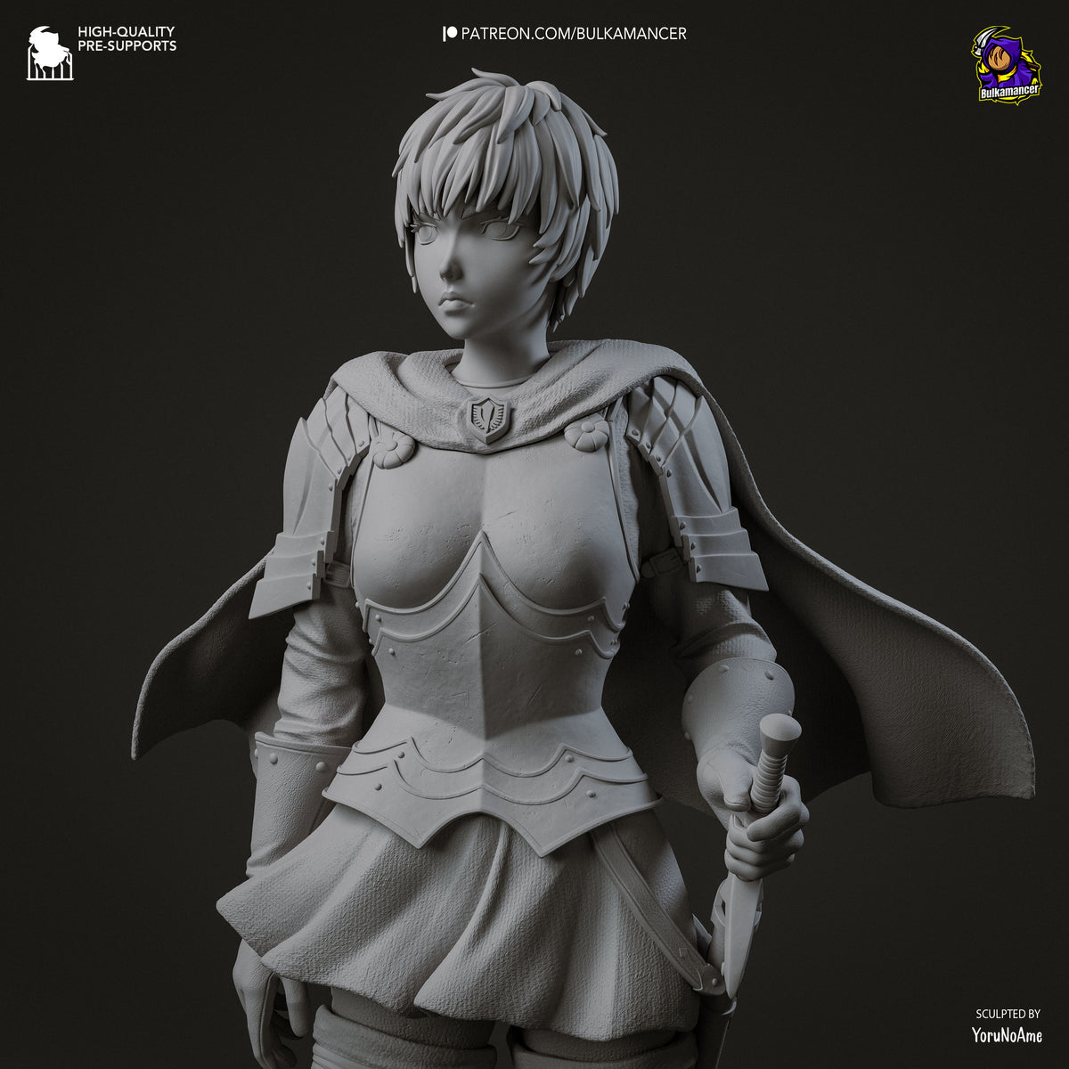 Armored Fantasy Huntress Resin Statue – Dark Fantasy Warrior Woman Figure – High Detail Garage Kit