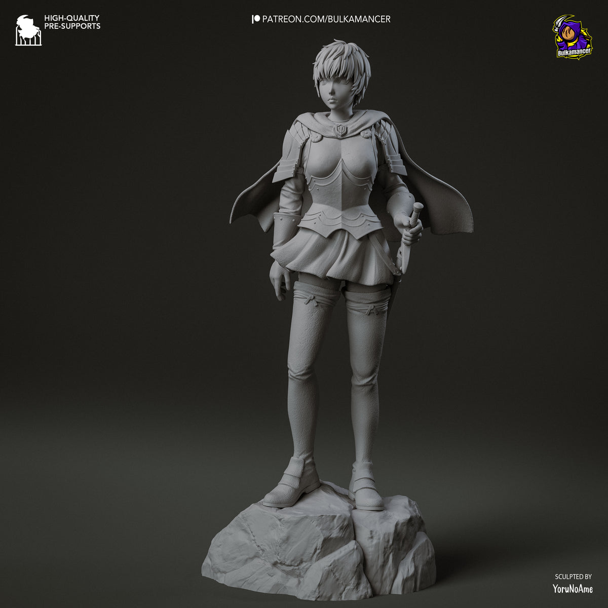 Armored Fantasy Huntress Resin Statue – Dark Fantasy Warrior Woman Figure – High Detail Garage Kit
