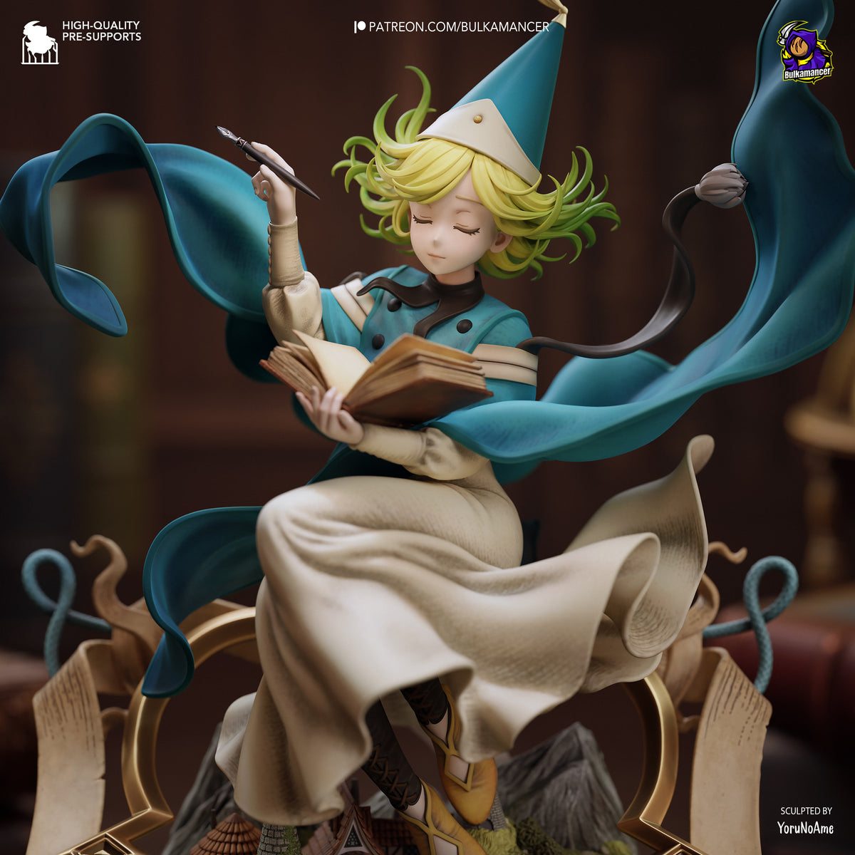 Young Witch Apprentice Resin Statue – Magical Fantasy Girl Figure – Model Kit – High Detail Collector Display Piece