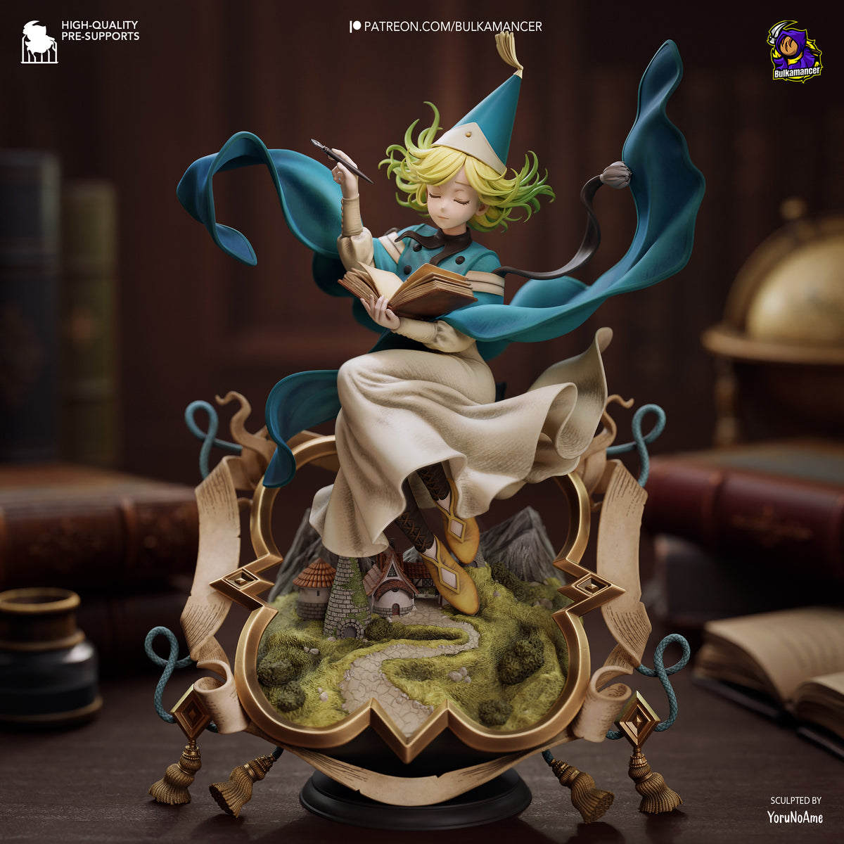 Young Witch Apprentice Resin Statue – Magical Fantasy Girl Figure – Model Kit – High Detail Collector Display Piece