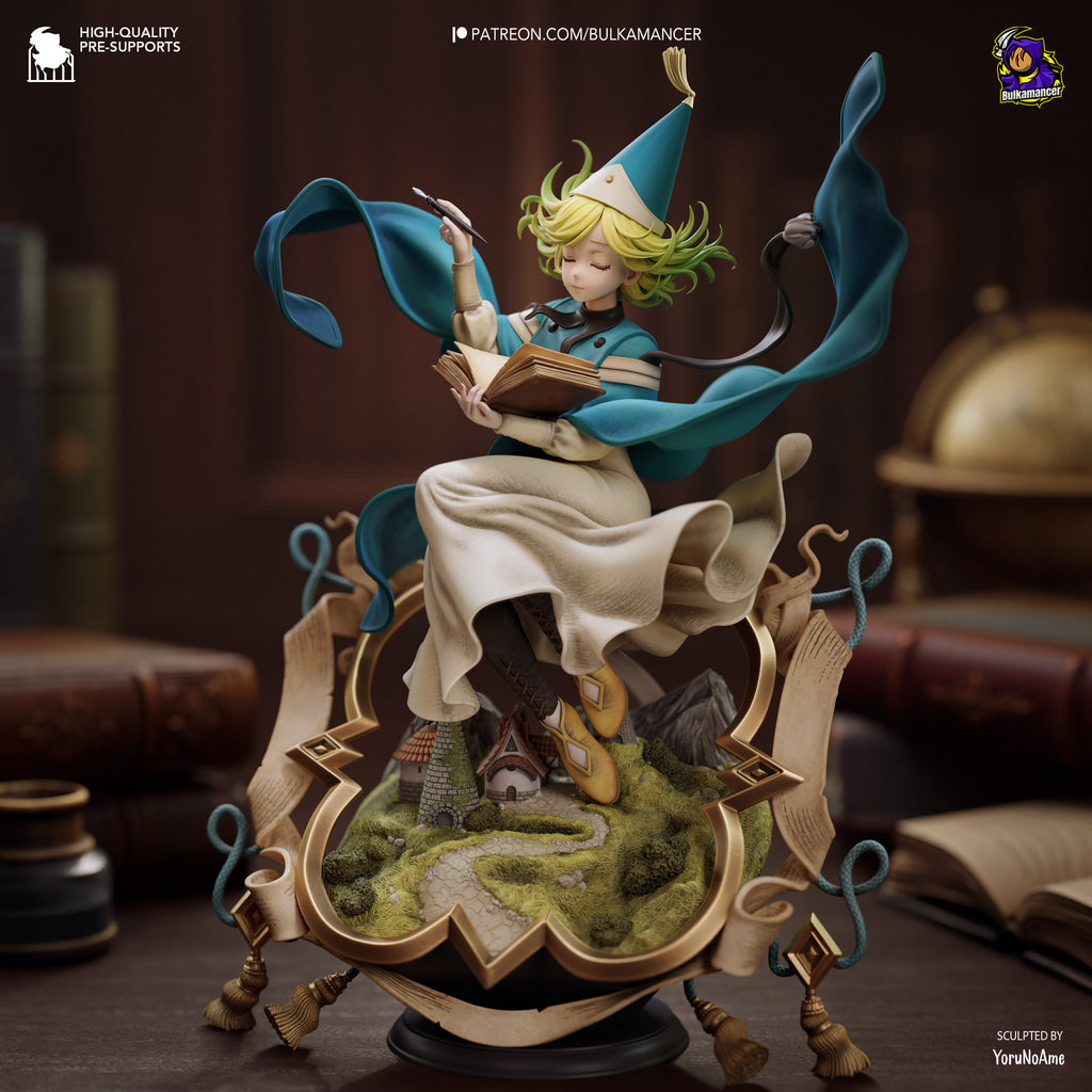 Young Witch Apprentice Resin Statue – Magical Fantasy Girl Figure – Model Kit – High Detail Collector Display Piece