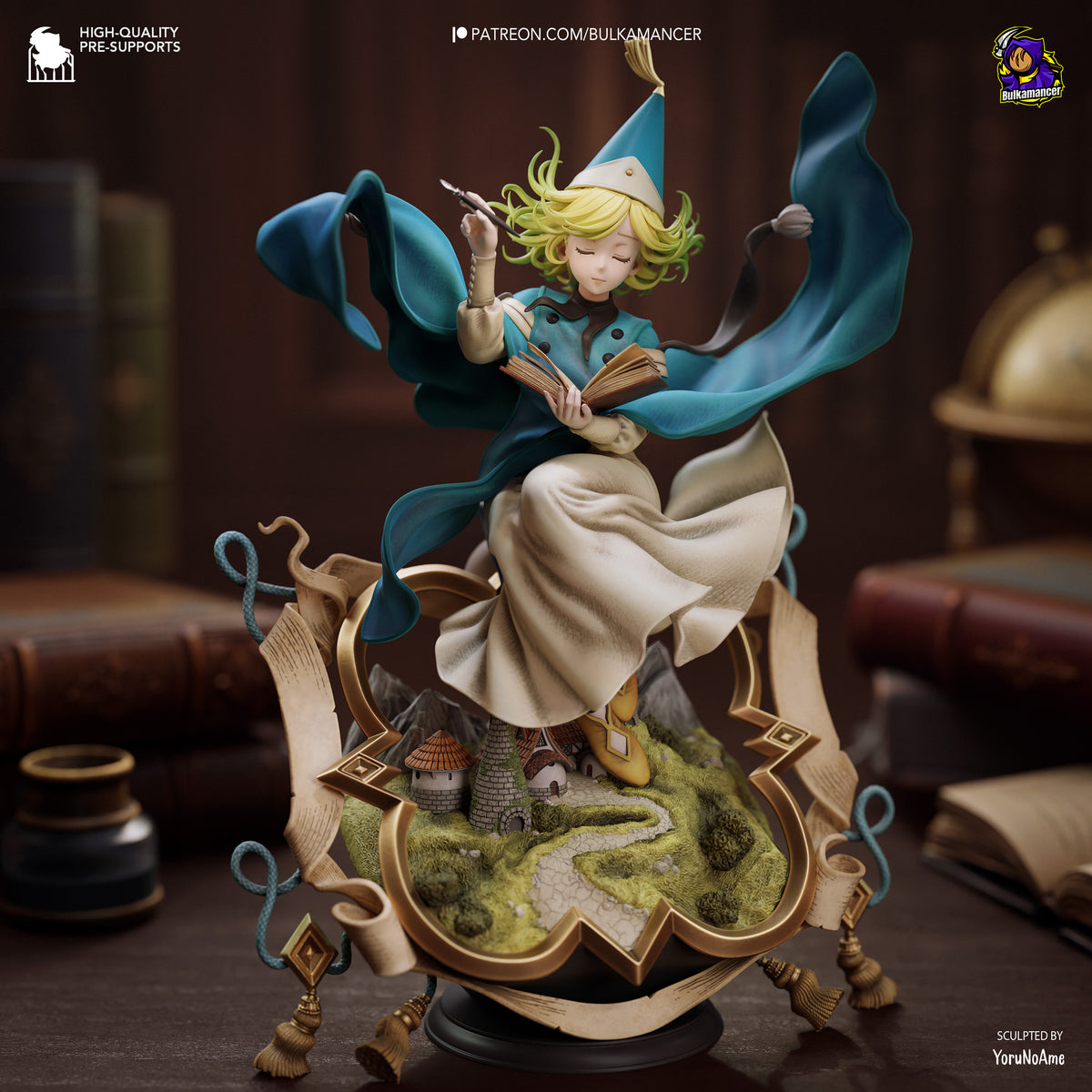 Young Witch Apprentice Resin Statue – Magical Fantasy Girl Figure – Model Kit – High Detail Collector Display Piece