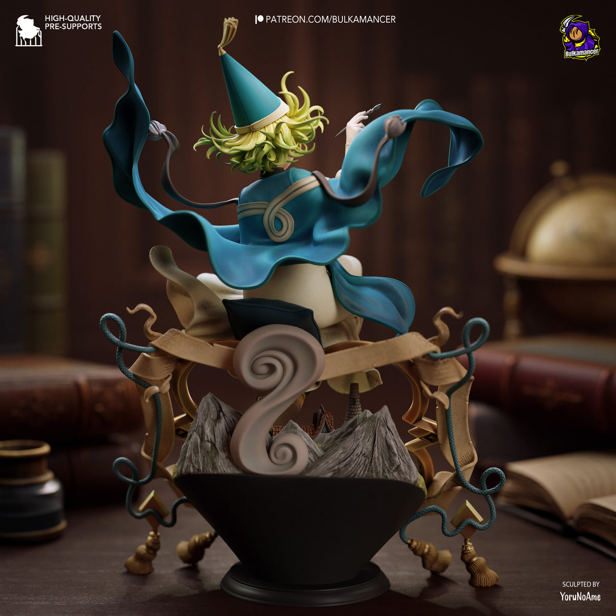 Young Witch Apprentice Resin Statue – Magical Fantasy Girl Figure – Model Kit – High Detail Collector Display Piece