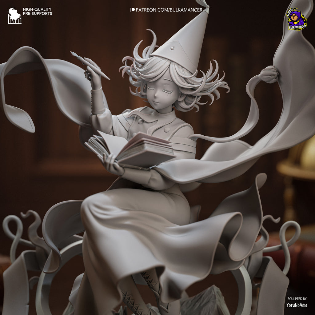 Young Witch Apprentice Resin Statue – Magical Fantasy Girl Figure – Model Kit – High Detail Collector Display Piece