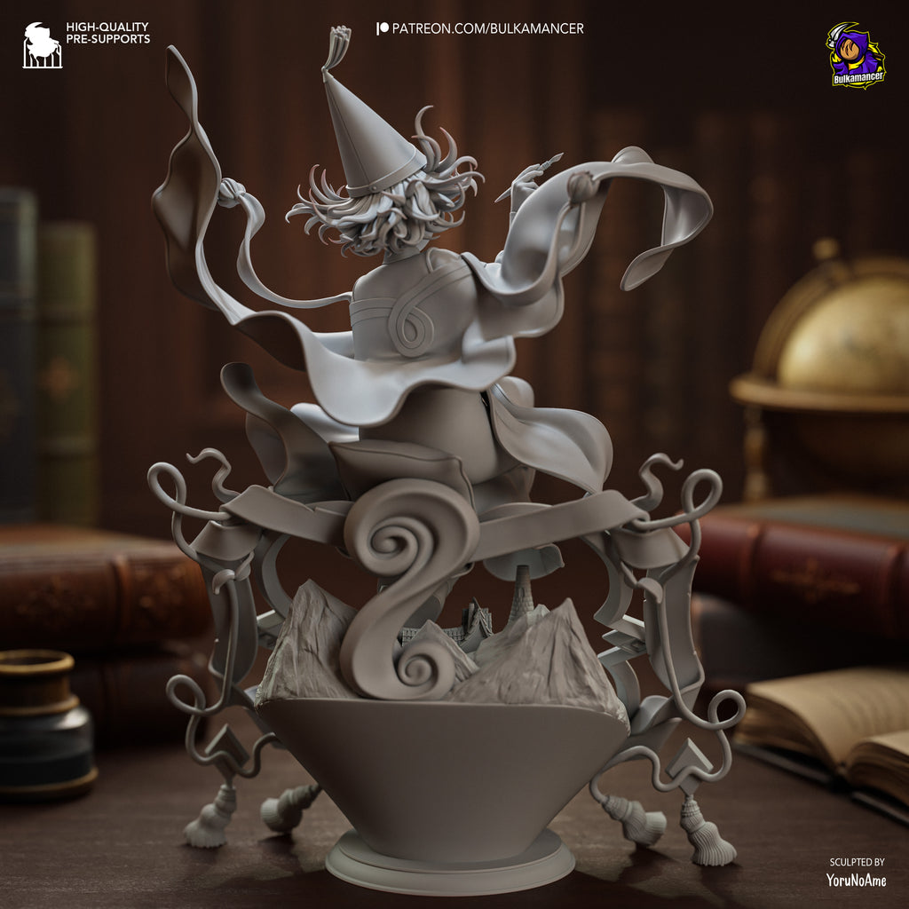 Young Witch Apprentice Resin Statue – Magical Fantasy Girl Figure – Model Kit – High Detail Collector Display Piece