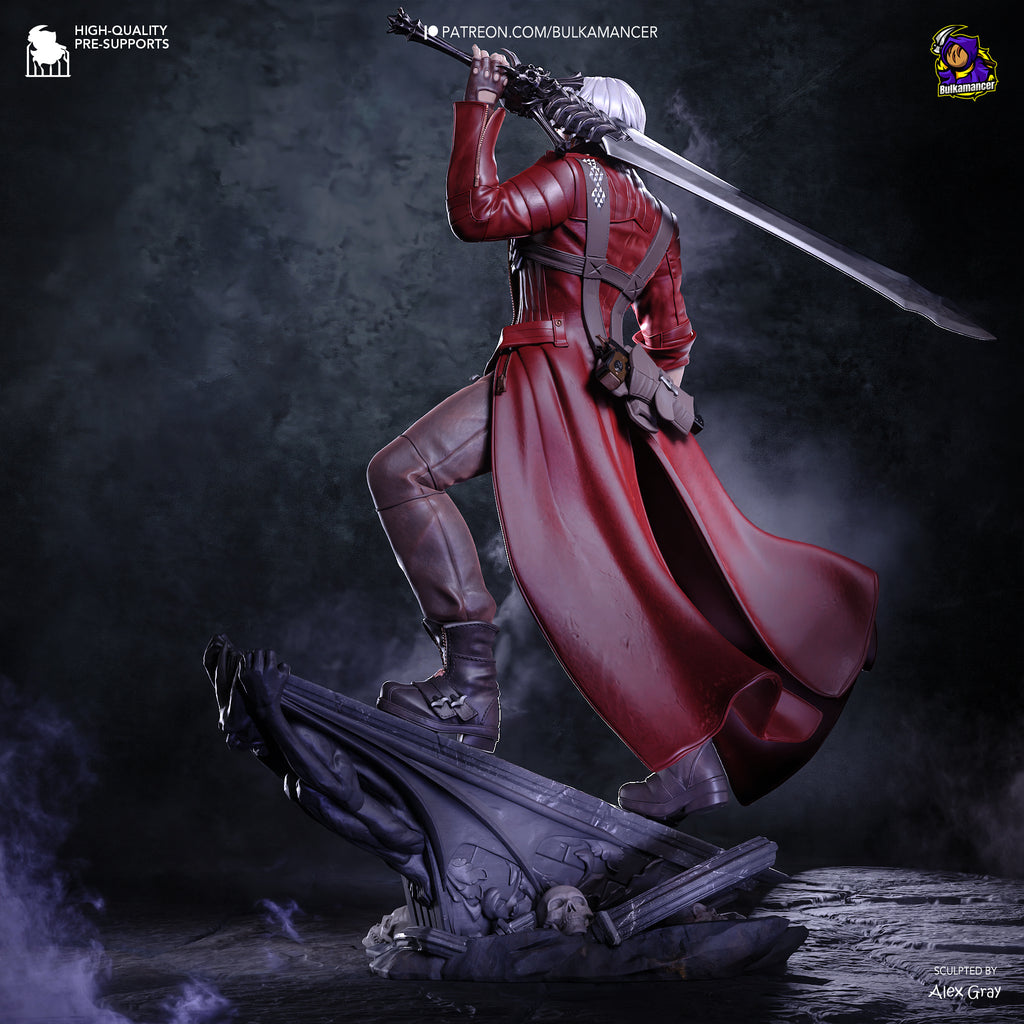 Crimson Coat Demon Hunter Resin Statue – Dark Fantasy Warrior Figure – Model Kit – High Detail Collectible
