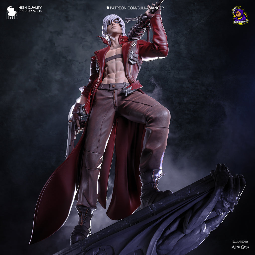 Crimson Coat Demon Hunter Resin Statue – Dark Fantasy Warrior Figure – Model Kit – High Detail Collectible