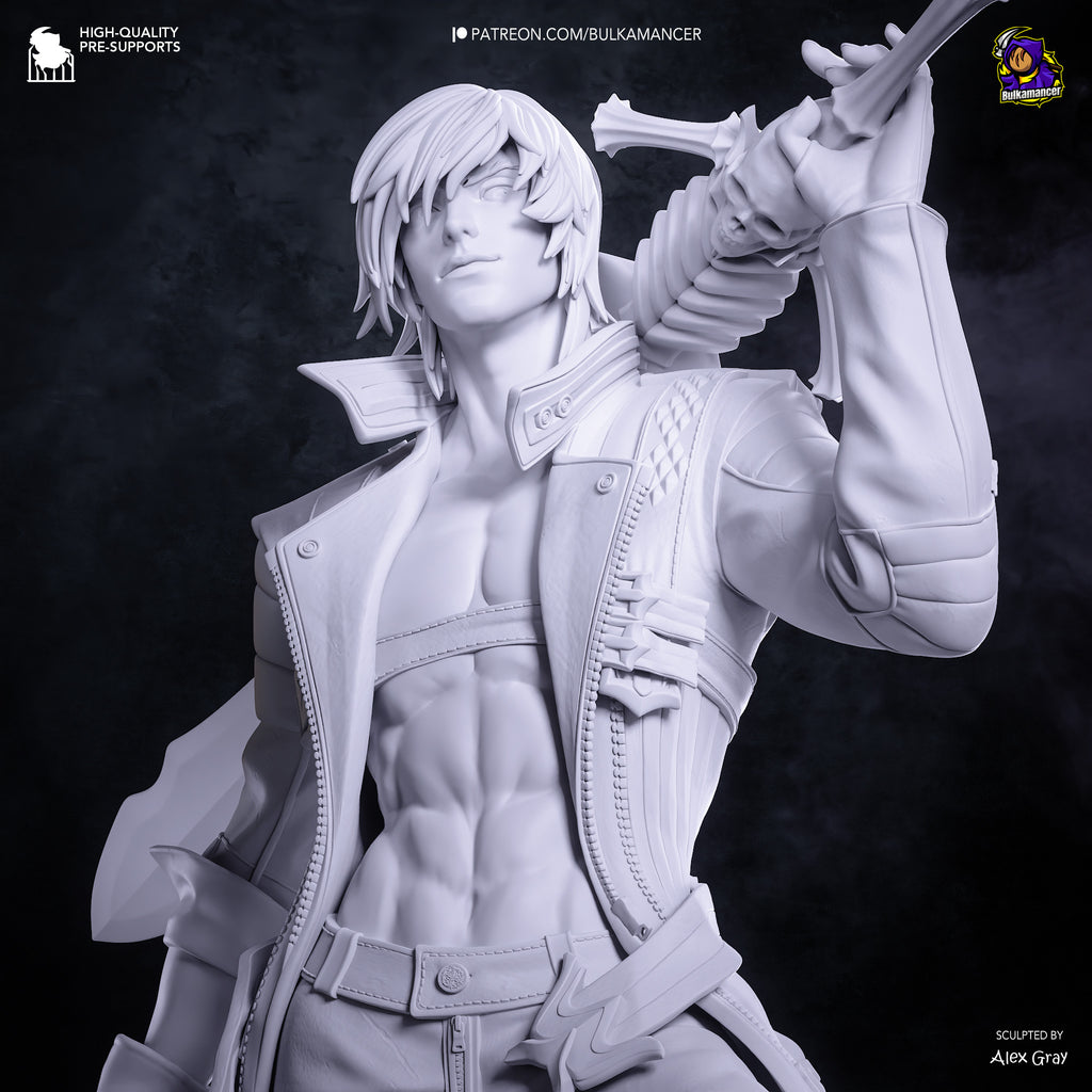Crimson Coat Demon Hunter Resin Statue – Dark Fantasy Warrior Figure – Model Kit – High Detail Collectible
